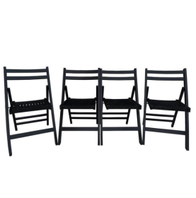 Set Of 4, Folding Chair - Black