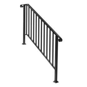 Matte Black Outdoor 4 Level Iron Handrail