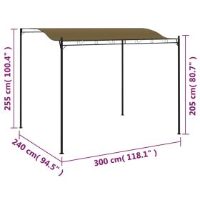 vidaXL Sunshade Awning 3x2.4 m Taupe 180 g/mÂ²