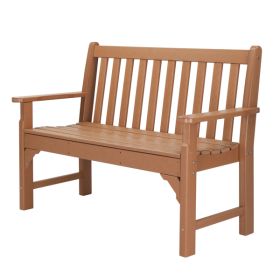 49in HDPE Bench With Backrest Vertical Teak