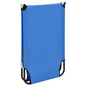 vidaXL Folding Sun Lounger Blue Steel